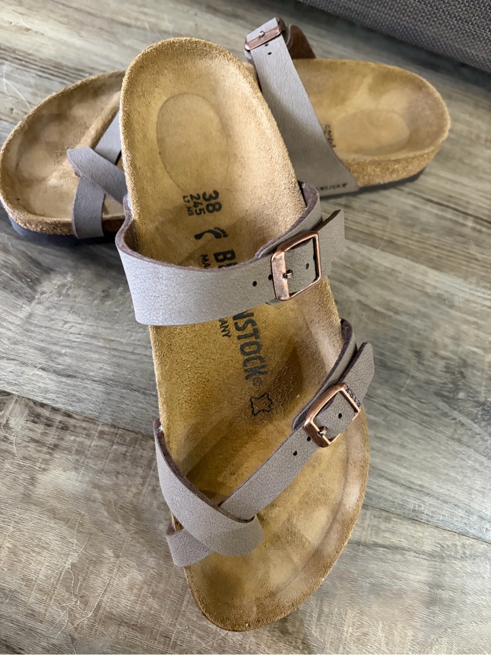 Birkenstock Mayari Leather Double-Buckle Sandals
